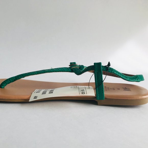 H&M Emerald Green Faux Leather Sandals - Picture 6 of 9